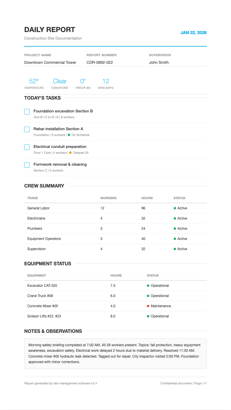 Modern minimalist construction report